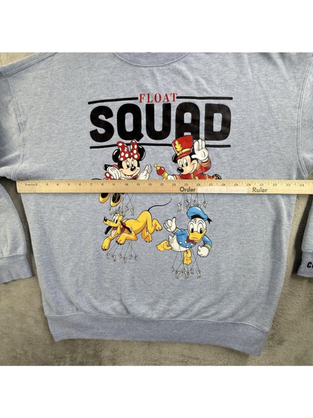 Vintage Disney Sweatshirt Mens Large Blue Float Squad Mickey Minnie Pluto Crew - Picture 11 of 16